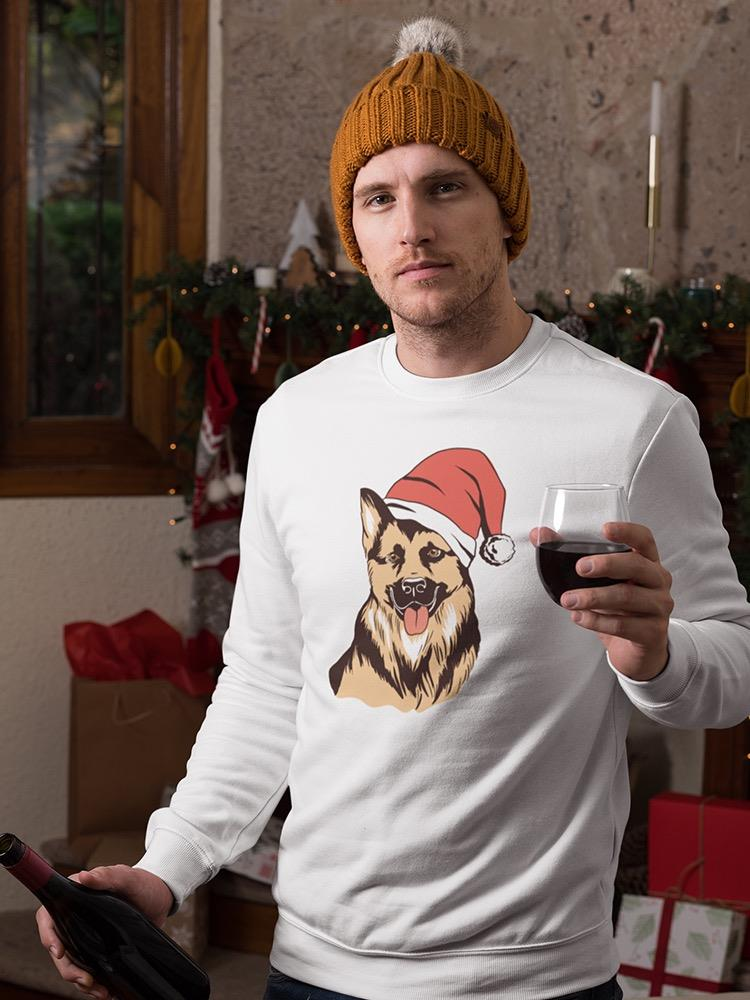 Dog With Santa Hat Men's Apparel