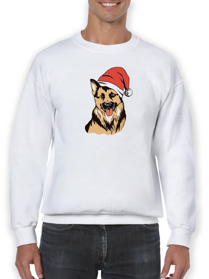 Dog With Santa Hat Men's Apparel