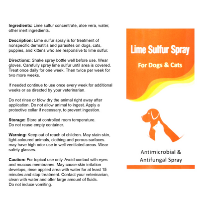 Healthy Paw Life - Lime Sulfur Spray - Pet Care for Dry and Itchy Skin - Spotcare and Safe Solution for Dog, Cat, Puppy, Kitten, Horse