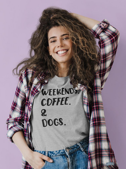 Weekends Coffee And Dogs T-shirt -SmartPrintsInk Designs