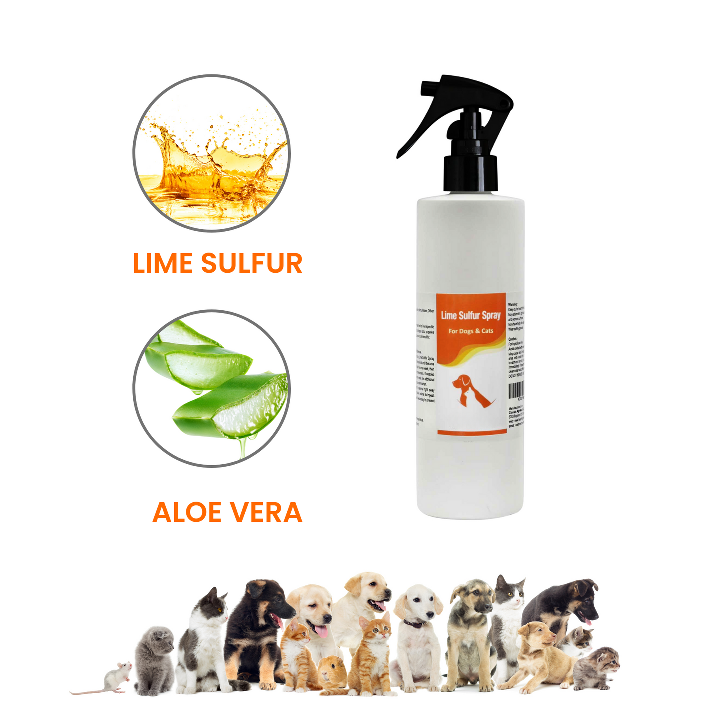 Healthy Paw Life - Lime Sulfur Spray - Pet Care for Dry and Itchy Skin - Spotcare and Safe Solution for Dog, Cat, Puppy, Kitten, Horse