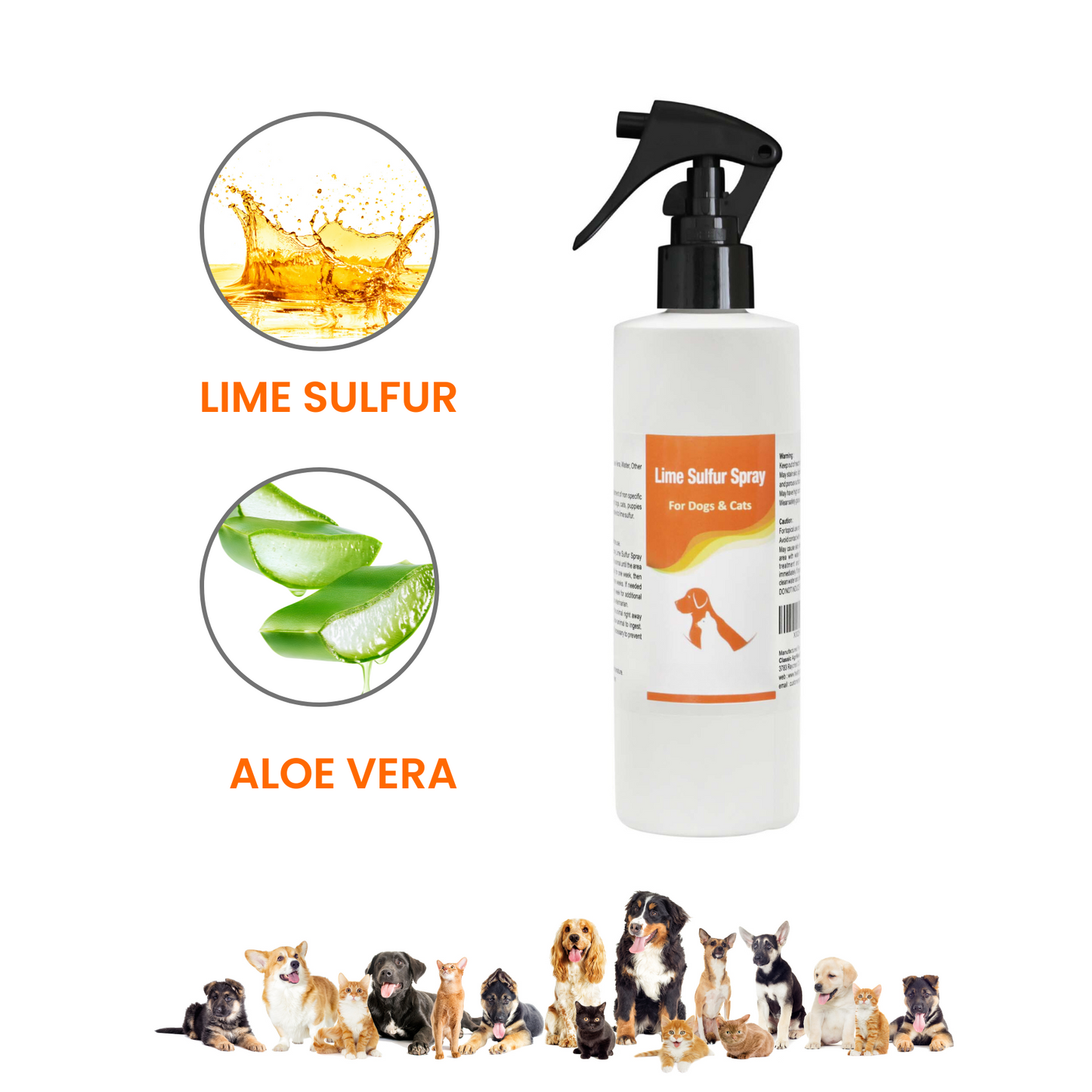 Healthy Paw Life - Lime Sulfur Spray - Pet Care for Dry and Itchy Skin - Spotcare and Safe Solution for Dog, Cat, Puppy, Kitten, Horse