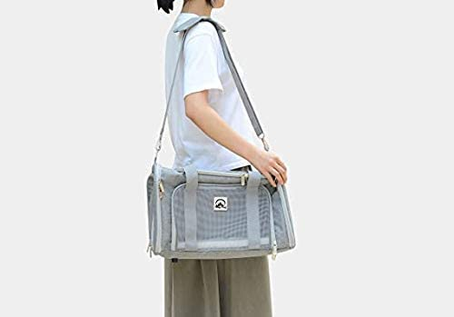 Airline Approved Pet Carrier Bag Grey 20" - Stylish & Cozy