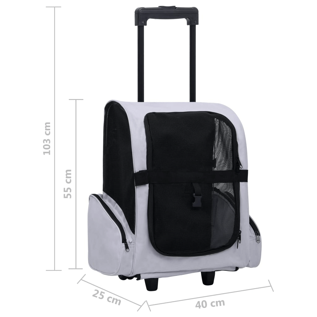 vidaXL Foldable Multipurpose Pet Trolley Gray