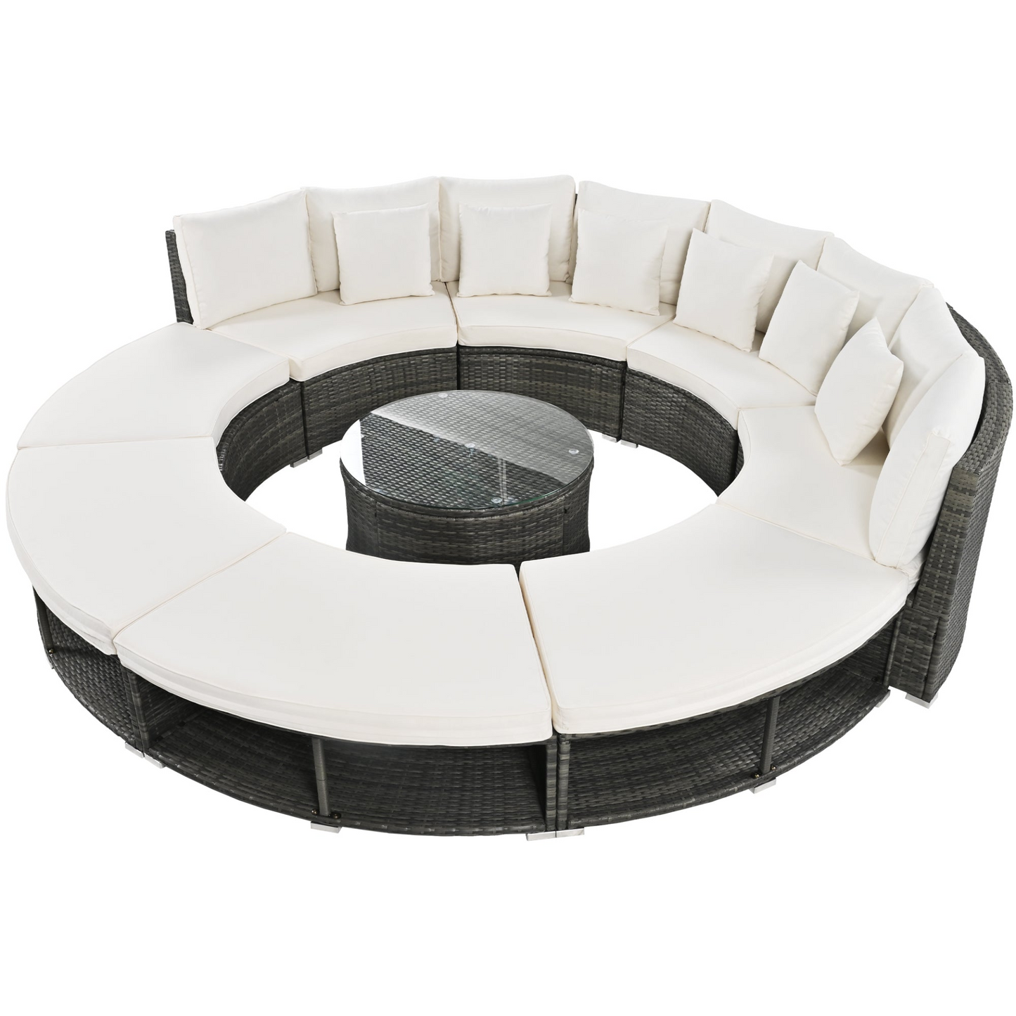 9-Piece Outdoor Patio Furniture Luxury Circular Sofa Set