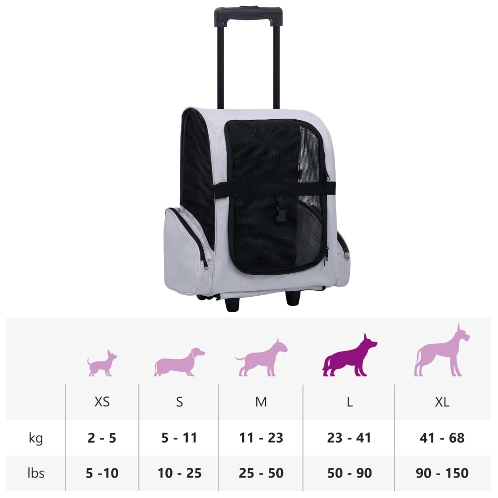 vidaXL Foldable Multipurpose Pet Trolley Gray