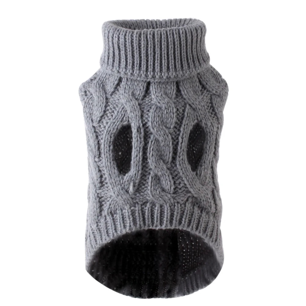 Dog Sweaters for Small Dogs Winter Warm Dog Clothes Turtleneck Knitted Pet Clothing Puppy Cat Sweater Vest Chihuahua Yorkie Coat