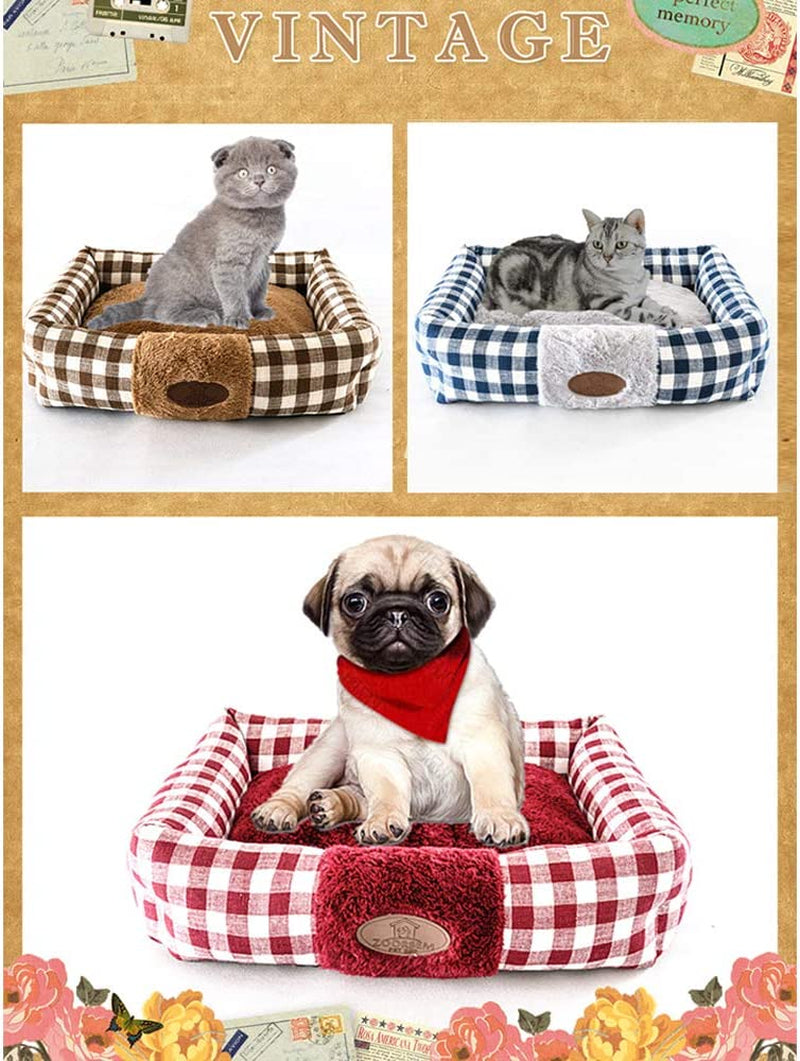 Large Cat Beds for Indoor Cats, Plush Soft Pet Bed, Indoor Cat Beds & Dog Beds, Rectangle Cushion Bed Pet Supplies, Machine Washable, Slip-Resistant Bottom