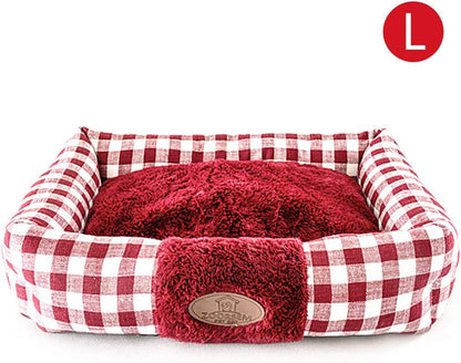 Large Cat Beds for Indoor Cats, Plush Soft Pet Bed, Indoor Cat Beds & Dog Beds, Rectangle Cushion Bed Pet Supplies, Machine Washable, Slip-Resistant Bottom