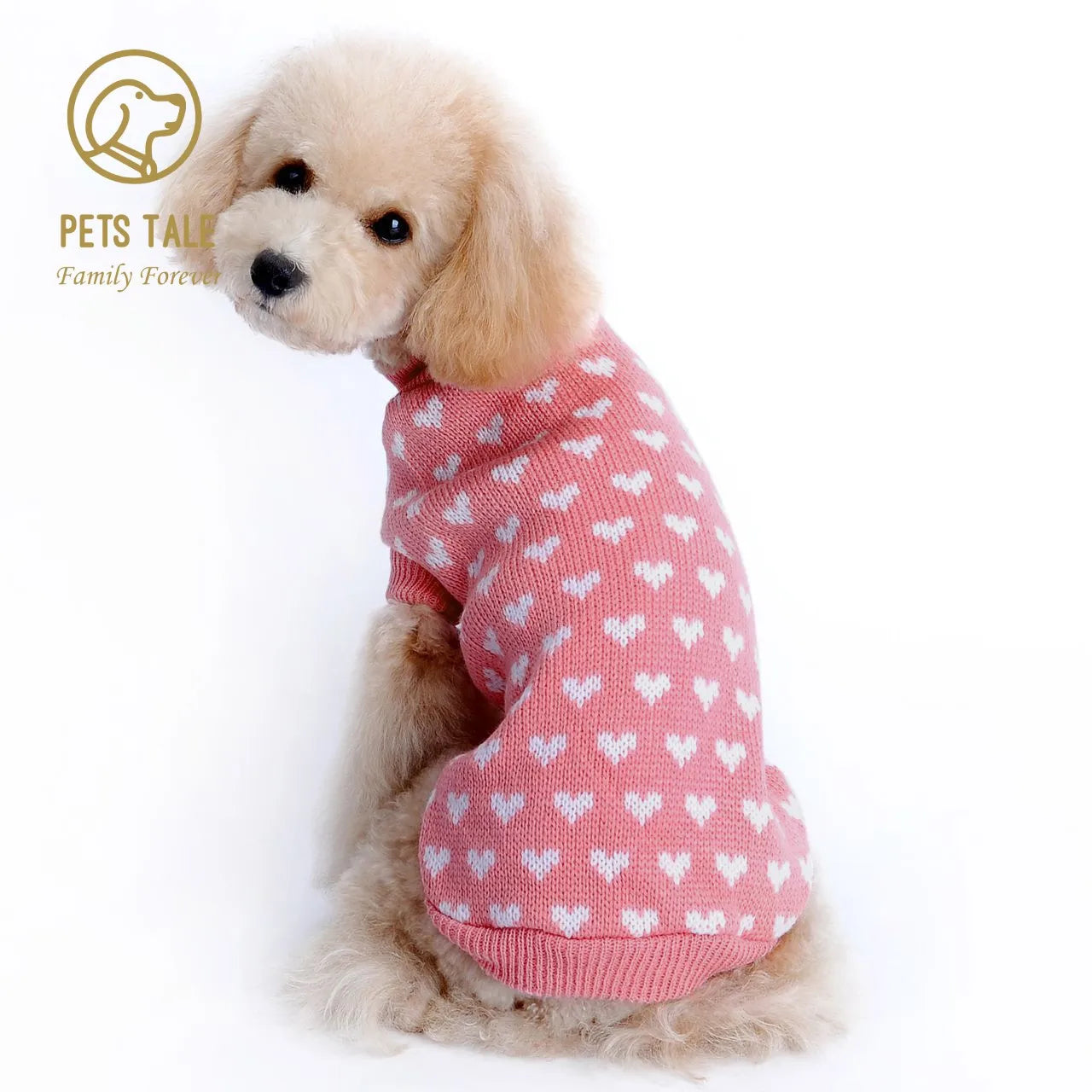 Winter Warm Pet Sweater with Heart Pattern for Small and Medium Dogs and Cats - Cute and Cozy Pet Clothes for Cold Weather