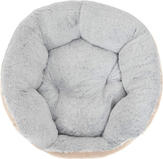 Soft Cat Beds for Indoor Cats,Fluffy Calming Cat Bed with Slip-Resistant Bottom,Plush round Dog Beds for Small Dogs,20 Inch Kitten Bed Machine Washable Pet Beds for Small Dogs