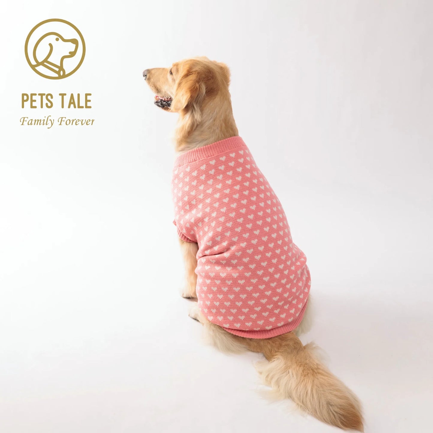 Winter Warm Pet Sweater with Heart Pattern for Small and Medium Dogs and Cats - Cute and Cozy Pet Clothes for Cold Weather