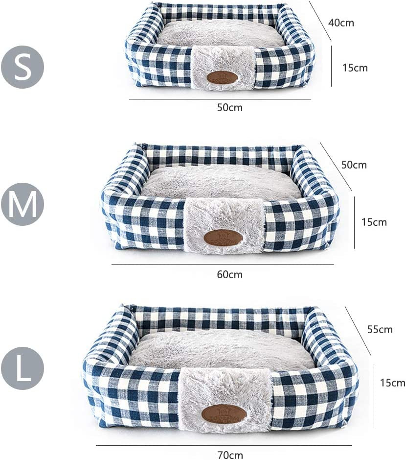 Large Cat Beds for Indoor Cats, Plush Soft Pet Bed, Indoor Cat Beds & Dog Beds, Rectangle Cushion Bed Pet Supplies, Machine Washable, Slip-Resistant Bottom