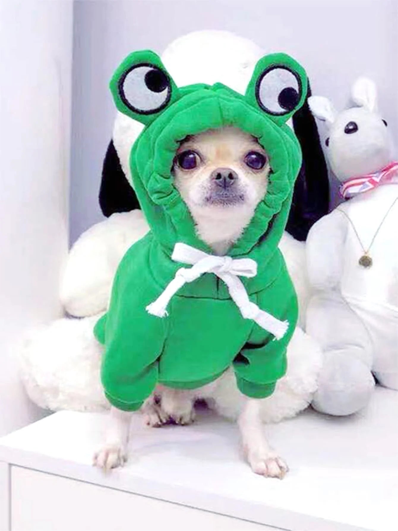 1PC Cute Frog Pet Sweater for Small and Medium Dogs - Green Dog Hoodie with Fun Design - Keep Your Pup Cozy and Stylish