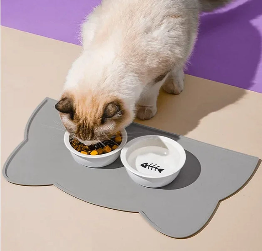 Non-Slip Pet Silicone Food Mat Bowl Pad Leak-Proof Feeding Mats Cushion for Cats Dogs Pet Cat Feeder Dog Bowl Pet Accessories