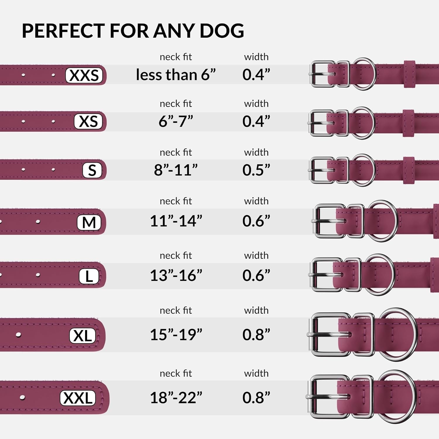 Rolled Leather Dog Collar, Soft Padded round Puppy Collar, Handmade Genuine Leather Collar Dog Small Large Cat Collars 13 Colors (18-22 Inch, Pink Textured)