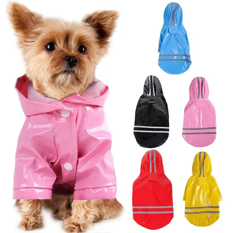 Dog Raincoat Reflective Waterproof Snowproof Pet Coat for Small Puppy Cats Raincoat Chihuahua Bulldog Pets Cape Poncho Costume