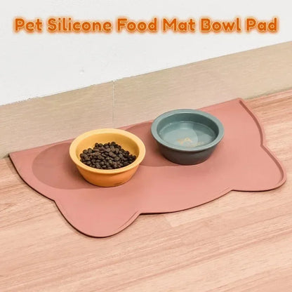 Non-Slip Pet Silicone Food Mat Bowl Pad Leak-Proof Feeding Mats Cushion for Cats Dogs Pet Cat Feeder Dog Bowl Pet Accessories