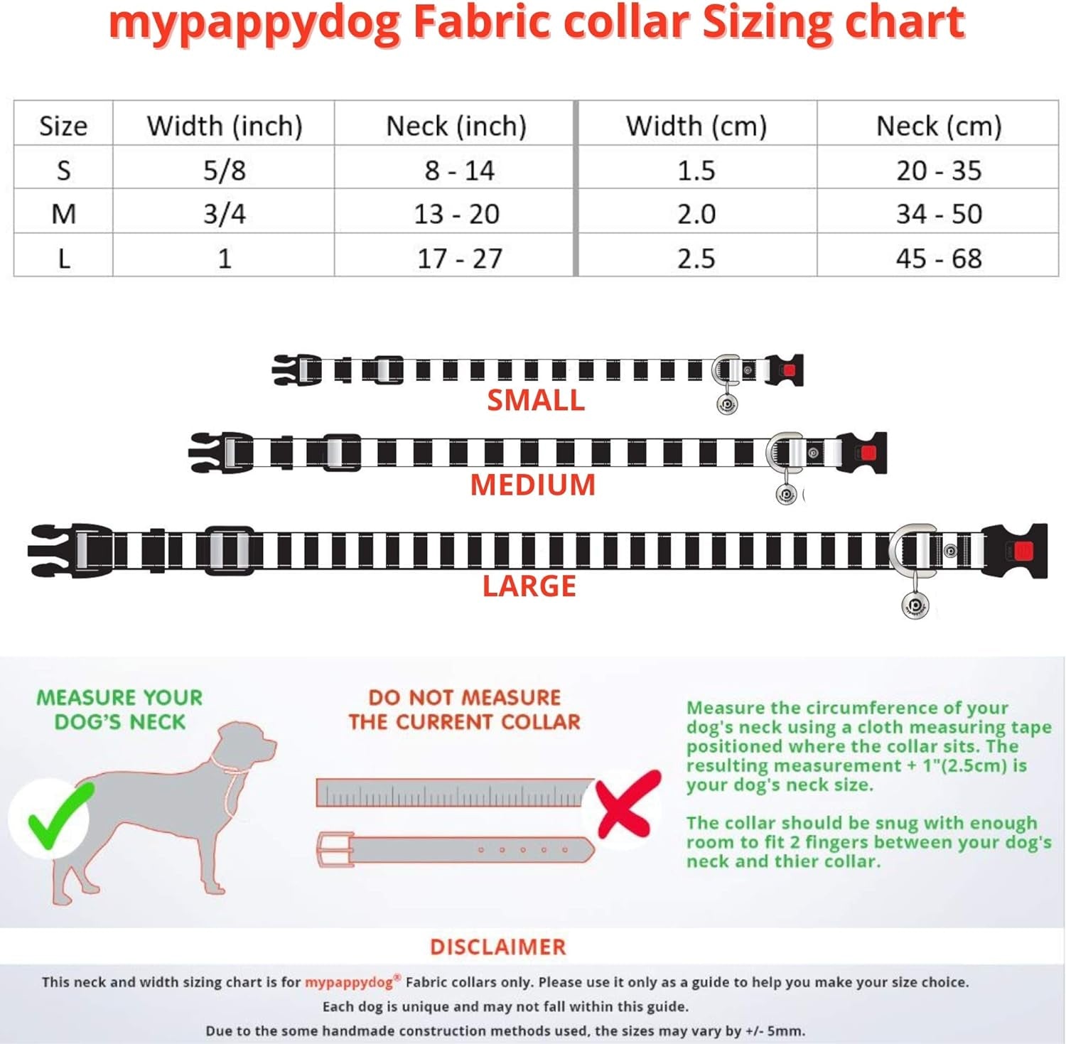 Dog Collar for Small Dogs | Designer Dog Collar | Heavy Duty Dog Collar | Durable Dog Collar - High Tensile D Ring & Lockable Safety Buckle | Small Black/White | Matching Leash Available