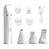 UBBT 4 in 1 Pet Electric Hair Clipper with 4 Blades Grooming Trimmer Nail Grinder Professional Recharge Haircut for Dogs Cat