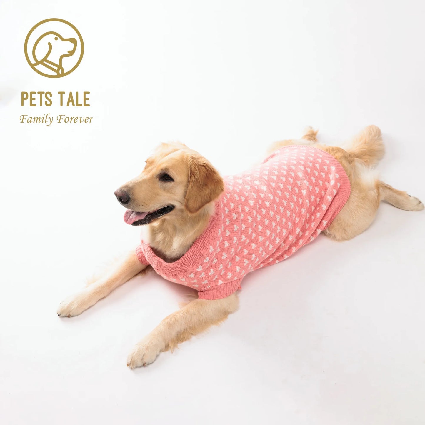 Winter Warm Pet Sweater with Heart Pattern for Small and Medium Dogs and Cats - Cute and Cozy Pet Clothes for Cold Weather