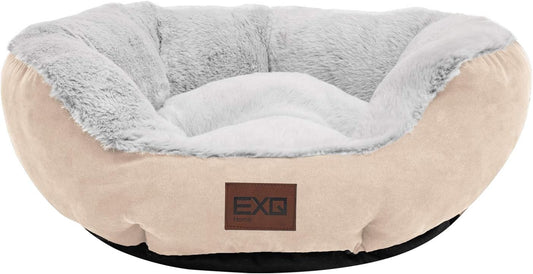 Soft Cat Beds for Indoor Cats,Fluffy Calming Cat Bed with Slip-Resistant Bottom,Plush round Dog Beds for Small Dogs,20 Inch Kitten Bed Machine Washable Pet Beds for Small Dogs