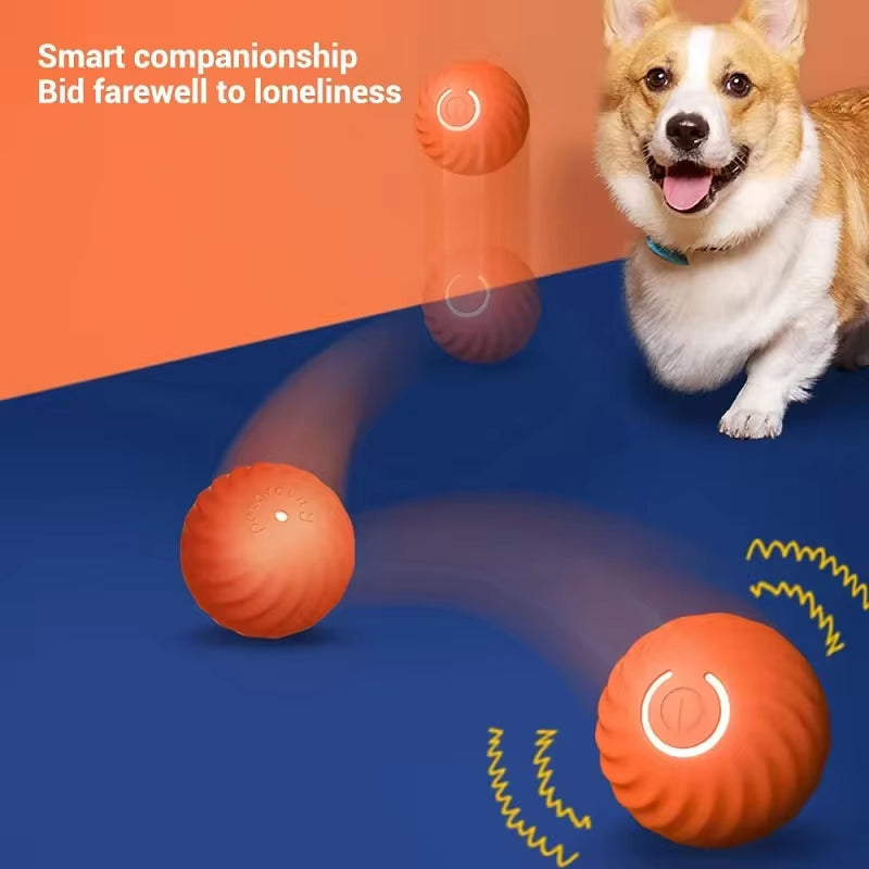 Dog Toy Ball Automatic Moving Bouncing Rolling Ball USB Smart Puppy Interactive Dog Chew Toy Ball