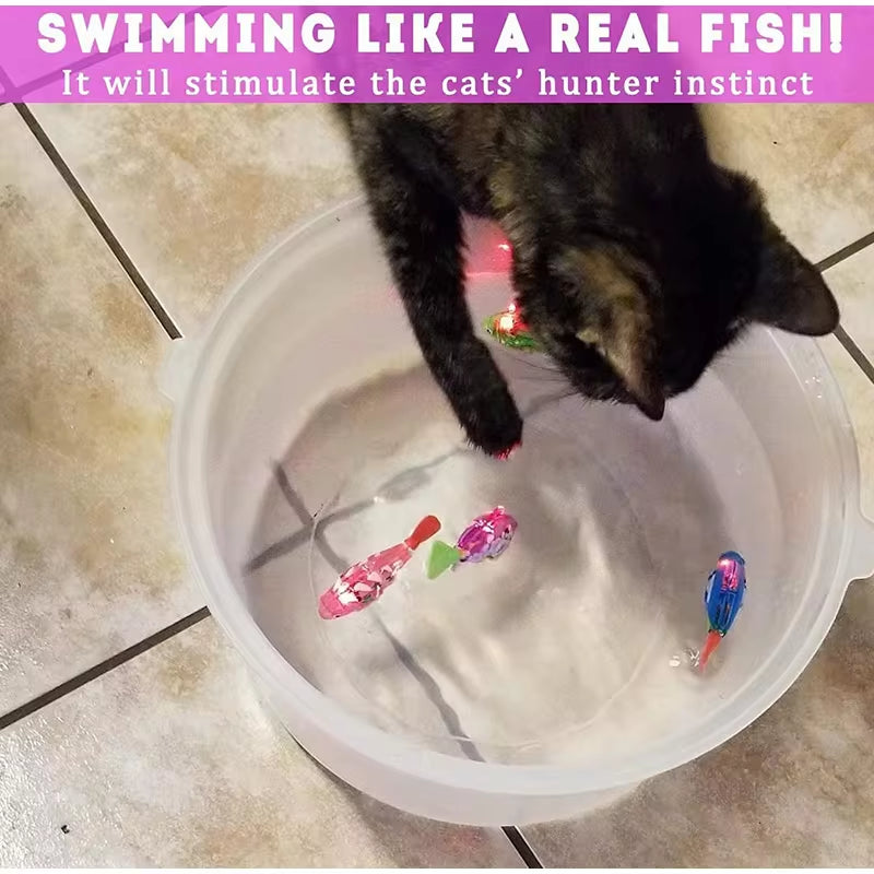 Cat Interactive Electric Fish Toy Water Cat Toy for Indoor Play Swimming Robot Fish Toy for Cat and Dog with LED Light Pet Toys