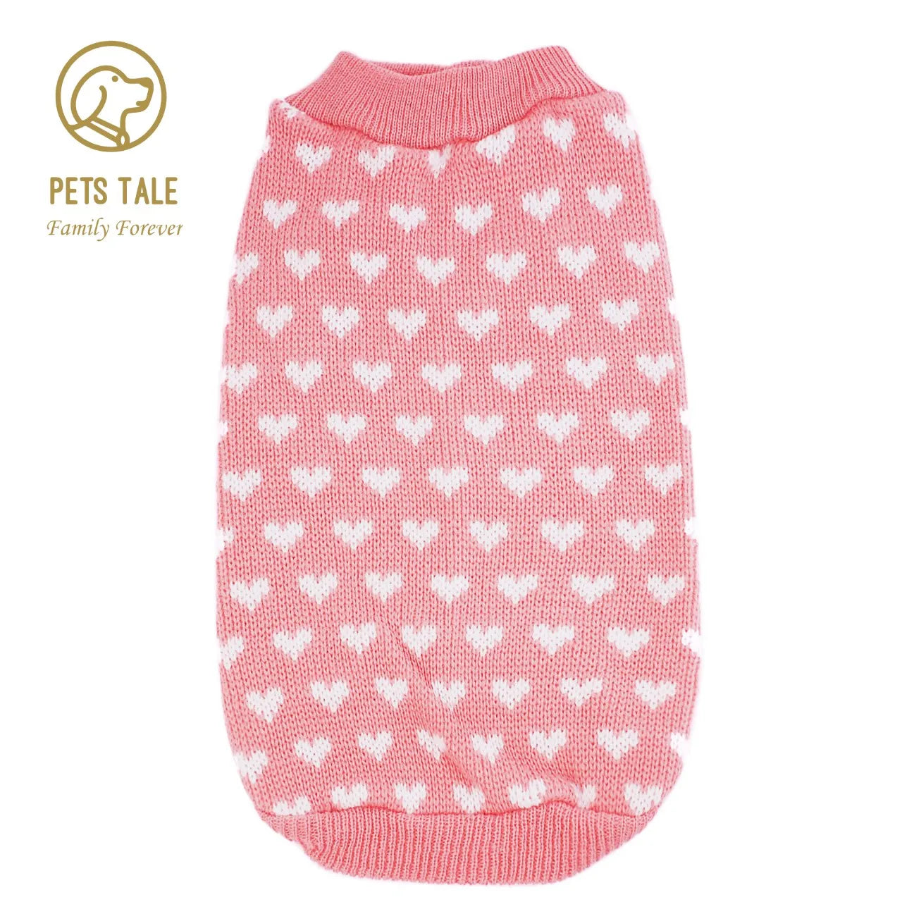 Winter Warm Pet Sweater with Heart Pattern for Small and Medium Dogs and Cats - Cute and Cozy Pet Clothes for Cold Weather