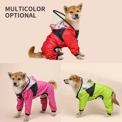 Pet Dog Raincoat the Dog Face Pet Clothes Jumpsuit Waterproof Dog Jacket Dogs Water Resistant Clothes for Dogs Pet Coat